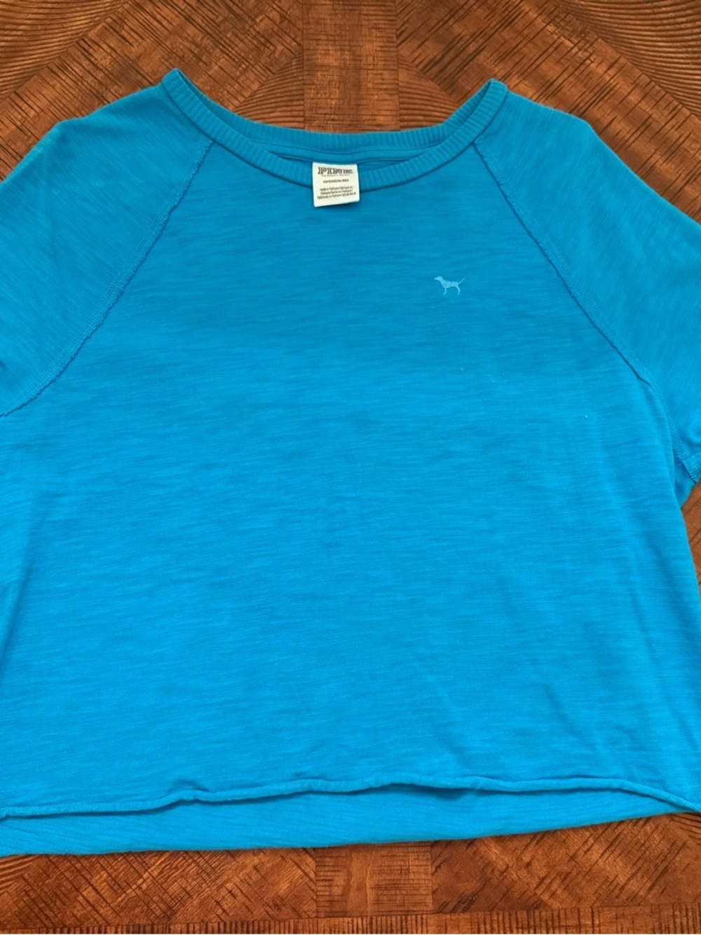 PINK Victoria's Secret Bright Blue Crop Top